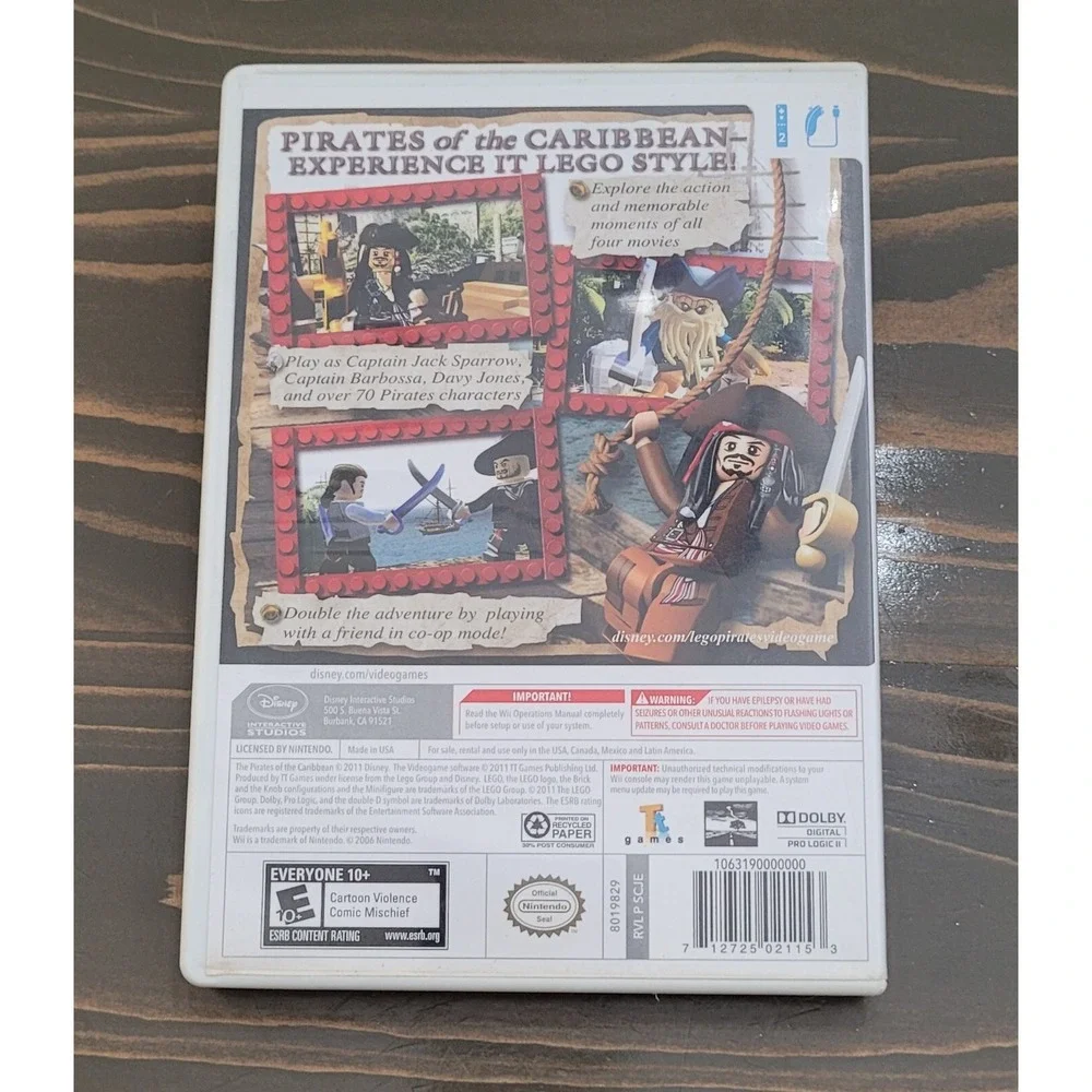 LEGO Pirates of the Caribbean: The Video Game (Nintendo Wii, 2011) W/Manual